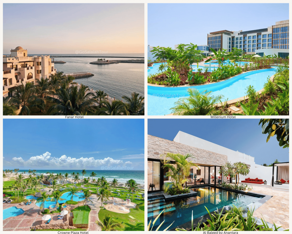 Fanar Hotel Salalah, Millenium Resort Salalah, Crowne Plaza Hotel Salalah, Al Baleed by Anantara Salalah