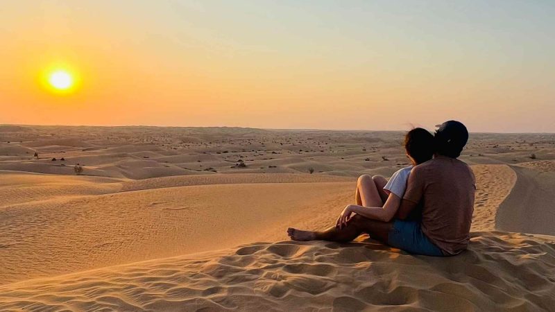 Romantic Sunset in the desert