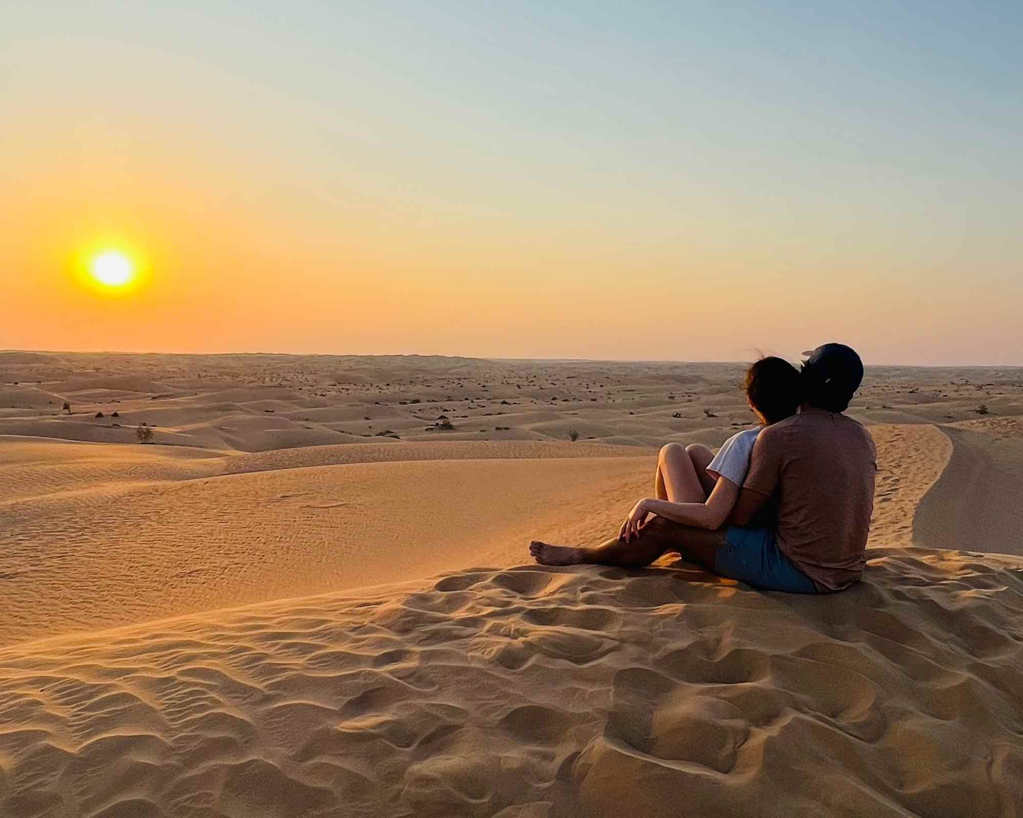 Romantic Sunset in the desert